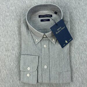 Walker Slater MESSRS Douglas Shirt Mens M Gray Pinstripe Texture Long Sleeve NEW